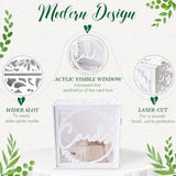 White Wedding Card Box For Reception, Pvc Gift Card Box With Lock & Acrylic Window, Wedding Envelope Money Honeymoon Holder For Party Graduation Baby Shower Birthday