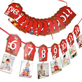 Farm Animal 1st Birthday Photo Banner – Newborn to 12 Month Milestone Party Decoration