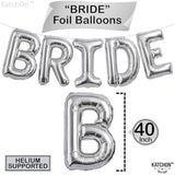 , Giant Bride Balloons Silver - 40 Inch | Bachelorette Party Decorations | Silver Bride Balloons Bachelorette For Bridal Shower Decorations | Bridal Shower Balloons