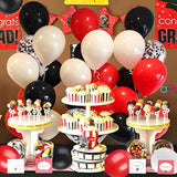 62Pcs Red And Black Balloons Kit - 12 Inches Red Black Party Decoration Balloons For Graduation Casino Theme Birthday Party Decorations Supplies