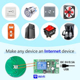 1 Channel Wifi Smart Switch, Dc 5V 12V 24V 36V Passive Output Relay Module Ewelink App Wifi Control Compatible With Alexa/Google Home, Inching/Self-Locking Switch