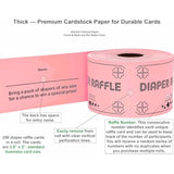 250 Diaper Raffle Tickets, Pink (1 Of 3 Colors), For Baby Shower Games, Invitations, And Drawing Prizes, Cute Party Accessories