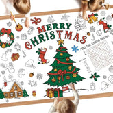 Christmas Coloring Tablecloth For Kids - Merry Christmas Coloring Table Cloth, Giant Paper Cover Coloring Poster Banner Crafts For Gifts Activities Games Christmas Party Favors Supplies, 30 X 72 Inch