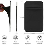 3-Pack Adhesive Phone Wallet, Double Secure Stick-On Card Holder - Black