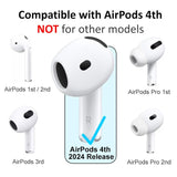 Anti-Slip Set For Airpods 4 Silicone Adjustable Ear Hook Ergonomic Design Wings Wingtip Ear Hooks Tips Strap Sport Earbuds Accessories Eartip Compatible With Airpods 4Th White
