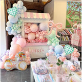 Spring Bicycle Balloon Arch Kit, Pastel Pink Green Balloons With Bike Bow Heart Foil Balloons For Spring Birthday Party Decorations Baby In Bloom Flower Shop Baby Shower Party Supplies