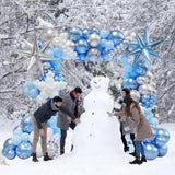 Frozen Balloon Arch Garland Kit, Pink Snow Balloon Arch With Pink Red Silver White Balloons For Baby Shower Girl Frozen Birthday Party Decorations