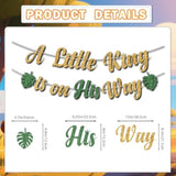 A Little King Is On His Way Banner, Lion King Baby Shower Decorations, Gold Glitter Lion Banner For Jungle Birthday Party Decorations