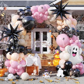 Halloween Balloon Arch Kit Black Pink Orange White Ghost Star Balloons Party Décor