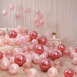 Valentines Day Balloons Kit, 101 Pack Rose Gold Pink Heart Balloons With Rose Petals, I Love You Balloons For Anniversary Mothers Day Wedding Romantic Decorations Special Night,Va-Ba-01