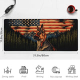 Cute Dog Gaming Mouse Pad, 31.5"×11.8" Extended Desktop Puppy Mouse Pads For Keyboard Laptop Computer, Large Desk Mat With Stitched Edges For Work Office Desk Decor (German Shepherd)