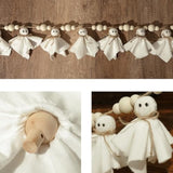 Felt Ghost Garland: Handmade Halloween Decor, Rustic White Banner