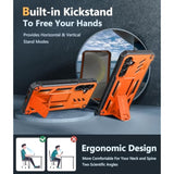 For Samsung Galaxy S24-Plus Case: Military Grade Phone Case With Kickstand | Built-In Screen Protector Protective Rugged Shockproof Durable Drop Proof Phone Cover For Galaxy S24 Plus 5G Orange