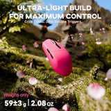 G3 Pro Wireless Gaming Mouse With Magnetic Charging Dock,Pixart Paw3311 Gaming Sensor,Bt/2.4G Wireless/Wired Gaming Mouse,25000 Dpi,59G Superlight Gamer Mice For Pc/Win/Ps/Mac(Rose)