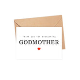 Thank You For Everything Godmother Card - Thank You Card - Godmother Card - Mother'S Day Card - Card For Her - Greeting Card For Birthday- Anniversary - Note Card - Thank You For Everything Card