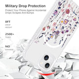 Clear Magnetic Floral iPhone 15 Case, Multi-Color, Protective and Stylish