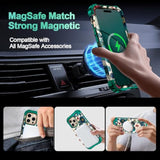 For Iphone 15 Pro Max Case,Compatible With Magsafe,Heavy Duty Shockproof Protection Hard Plastic+Silicone Rubber Hybrid Protective Case For Apple Iphone 15 Pro Max,Green