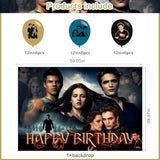 Twilight Birthday Party Decor: 5x3 Ft Backdrop & 18 Balloons