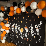 60Pc Halloween Balloons – 12" Orange Black Marble & Confetti Party Decorations