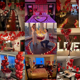 Valentines Day Balloons Kit Anniversary Decorations With Love Foil Balloons Heart Foil Balloons Rose Petal For Valentines Day Decorations Romantic Special Night Will You Be My Girlfriend