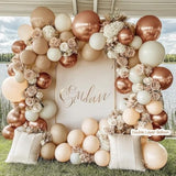 Blush Beige Balloon Arch Kit Double Stuffed White Sand Nude Balloons for Baby Shower Party