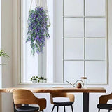 4 Packs Fake Hanging Lavender Plants Artificial Hanging Faux Uv Resistant Lavender Flowers Fake Lavender Plants Hanging Indoor Outside Hanging Decorations,(Purple)