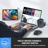 Bluetooth Mouse, 4000Dpi Wireless Mice For Laptop 2-In-1(Bt 5.0/3.0+2.4Ghz) Computer Portable Pc Mouse Wireless With Usb Receiver For Mac (Usb-A+Bluetooth, Black)