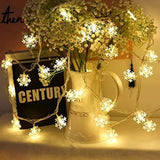 Christmas Lights, Snowflake String Lights,Fairy Lights9.8Ft,20Led,Battery Operated,Extendable For Indoor Outdoor, Holida