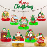 9-Piece Christmas Table Centerpieces for Holiday Party Decorations