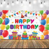 Rainbow Birthday Banner: XL Colorful Party Decoration 72"x44"