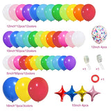 146pcs Rainbow Balloon Arch Kit – Multicolor Balloons & Star Foils for Party and Carnival Decor