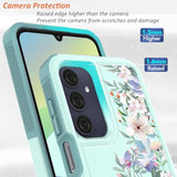 For Samsung Galaxy A16 5G/4G Case: Cute Flowers Floral Design For Girls Women Slim Soft Tpu Bumper Shockproof Silicone Cell Phone Cover (Mint Green/Magnolia)