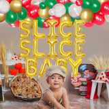 Pizza Party Decorations Kit - Balloon Garland Kit With Slice Slice Bab