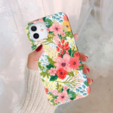 Modern Floral Pattern iPhone 11 Case 6.1" Slim Soft TPU Shockproof Cover Protective Phone Case for Women Girls