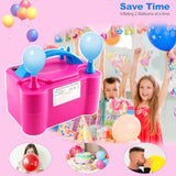 600W Electric Balloon Pump 110V Portable Inflator with 2 Tying Tools