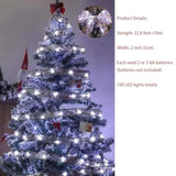 Christmas Tree Decorations Ribbon Lights, 32Ft 100 Led String Lights, Battery-Powered Copper Wire Christmas Tree Ribbon