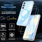 For Samsung Galaxy S25 Fe Case, Military Grade Drop Protection Phone Case With 2 S25 Fe Screen Protectors, Magnetic Wireless Charging Supported, Shockproof Slim S25 Fe Cell Phone Cover, Clear
