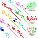 25 Hot Air Balloon Drinking Straws With 2 Pcs Straws Cleaning Brush For Birthday Party Supplies Favors Girl Baby Shower Decorations
