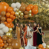 Fall Balloon Arch Kit with Orange Brown Beige Balloons for Thanksgiving Party