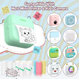 10 Rolls Mini Printer Paper - 5 Thermal Sticky & 5 Plain, 57X25Mm For Inkless Printer, Notes, Journal, Memo, Photo, Study