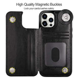 Wallet Case Compatible With Iphone 12 Pro Max Case 5G 6.7-Inch Slim Protective With Credit Card Slot Holder Flip Folio Soft Pu Leather Magnetic Closure Cover, Black