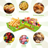 24Pcs Whoville Christmas Food Trays Welcome To Whoville Birthday Party Supplies For Popcorn Nachos Fries Corn Snack Trays Novelty Christmas Party Decorations Disposable Paper Food Trays
