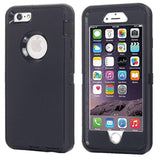 Heavy Duty iPhone 6 and 6S Case with Built-in Screen Protector, 3 in 1 Rugged Shorkproof Cover for Apple iPhone 6/6S (Black)