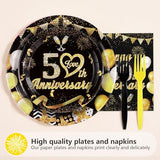 96Pcs 50th Anniversary Matrimony Party Decorations, Serves 24