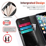 Compatible With Iphone 12 Case/Compatible With Iphone 12 Pro Wallet Case, Pu Leather Flip Case With Card Holders Rfid Blocking Kickstand Phone Cover 6.1 Inch (Black)