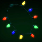 Led Christmas Xmas Light Up Necklace Bulb For Holiday Party Favors 9 Led Bulbs - Ugly Christmas Sweater Accessories (2 P