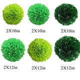 12pcs 10in 12in Green Paper Pom Poms Tissue Paper Flower Hanging FlowerBall