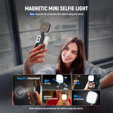BASICS Magnetic Selfie Light Compatible with MagSafe iPhone,CRI95 700lx/0.3m Folding LED Phone Fill Ring Lighting with Mirror for Zoom Makeup