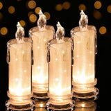 4Pcs White Led Candles (D:2.5" X H:7"),Flameless Pillar Candle,Battery Operated Candles/Fake Candle, Velas Artificiales Para Decoracion For Valentine Wedding Ramadan Christmas Decorations
