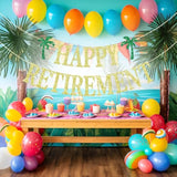 Gold Glittery Happy Retirement Banner, Official Retired Decor - Retirement Party Decorations Supplies
